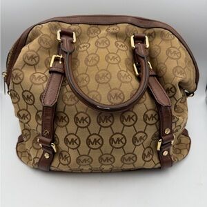 👜 Michael Kors Monogram Satchel Brown Logo Bag